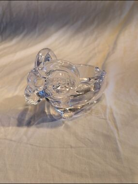 2/90$ Vintage Clear Glass Ram Figurine Trinket Bowl / Ashtray